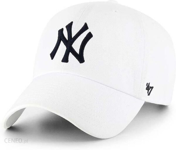 47brand czapka z daszkiem bawełniana MLB New York Yankees kolor biały z aplikacją
