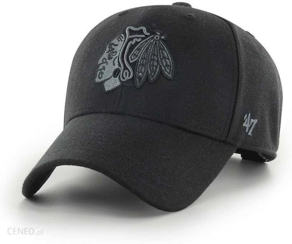47brand czapka z daszkiem NHL Chicago Blackhawks kolor czarny z aplikacją