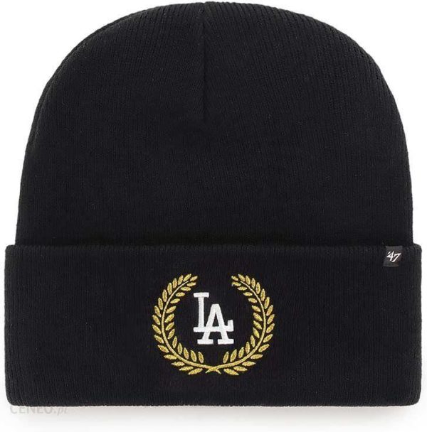 47brand czapka z daszkiem z domieszką wełny MLB Los Angeles Dodgers kolor czarny