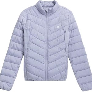 4F Kurtka damska KUDP003 chłodny jasny szary melanż