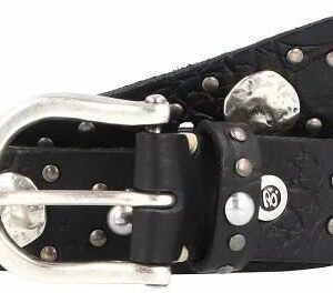 b.belt Senja Studded Belt Leather schwarz 90 cm