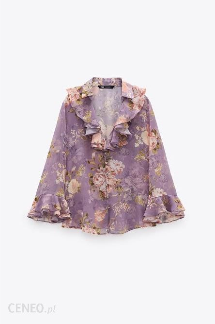 i-bluzka-zara-printed-blouse-with-ruffles-s Bluzka Zara Printed Blouse With Ruffles S