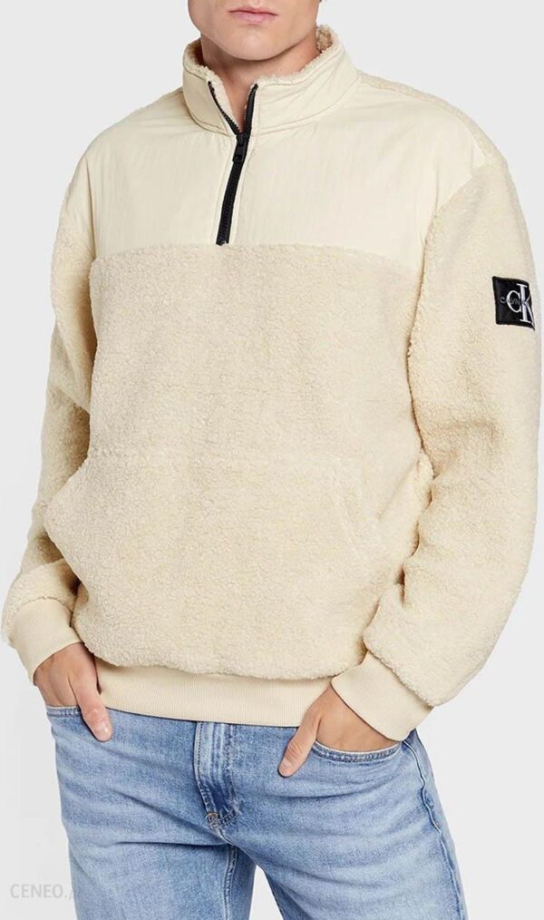 CALVIN KLEIN BADGE SHERPA HALF ZIP HWK