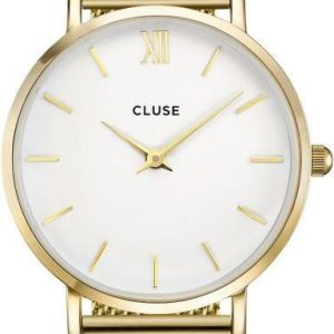 Cluse Minuit Mesh White Gold CL30010