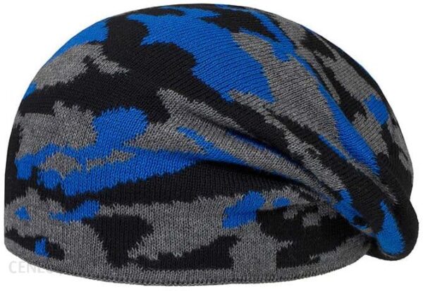 Döll Dwustronna czapka beanie w kolorze niebiesko-szarym