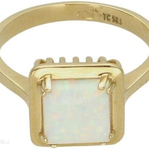 DIAMENT PIERŚCIONEK ZŁOTY 585 OPAL