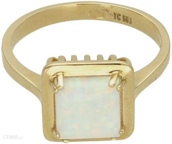 DIAMENT PIERŚCIONEK ZŁOTY 585 OPAL