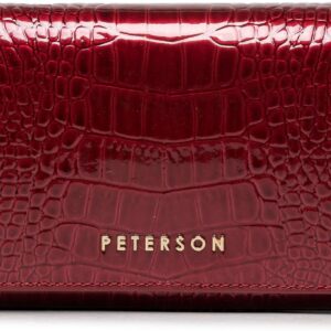 Duży Portfel Damski PETERSON - CR 411 Red Croco