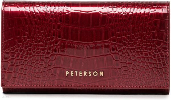 Duży Portfel Damski PETERSON - CR 411 Red Croco