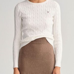 GANT SWETER STRETCH COTTON CABLE C-NECK