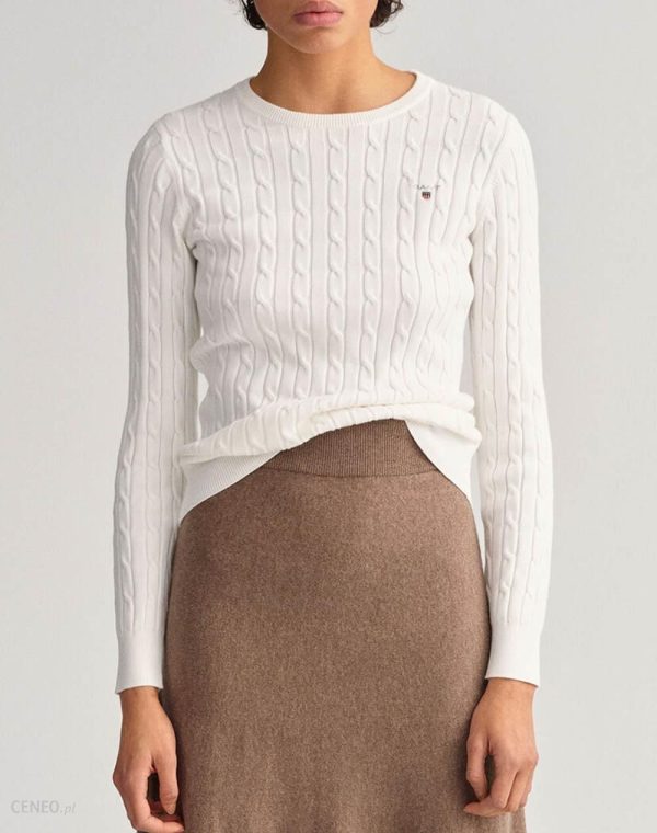 GANT SWETER STRETCH COTTON CABLE C-NECK