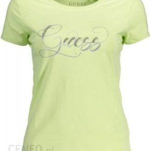 "GUESS JEANS T-SHIRT Z KRÓTKIM RĘKAWEM DAMSKI ZIELONY"