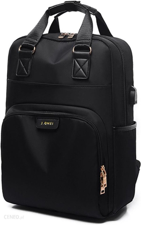 J.Qmei Nylon Usb Backpack Macbook Air Pro 13/14 Black