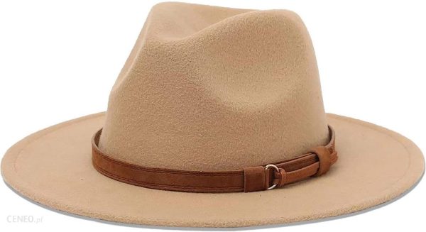 KAPELUSZ PANAMA fedora elegancki damski BEŻ