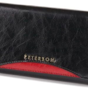 Kompaktowy portfel ze skóry Peterson Czarny