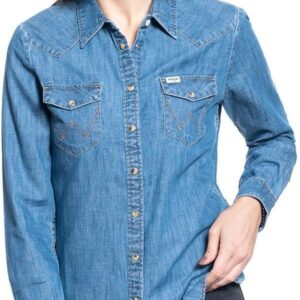 KOSZULA DAMSKA WRANGLER LS DENIM SHIRT MID INDIGO W5Z12AX8E