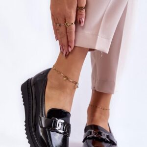 Lakierowane Mokasyny Na Platformie Czarne Abisso : Rozmiar - 39