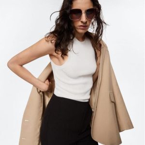 Mango Top Karl 37040450 Biały Slim Fit
