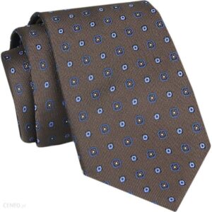 Męski Krawat - Brązowy w Grochy - Angelo di Monti KRADM1936