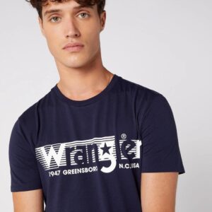 MĘSKI T-SHIRT WRANGLER SS TEE NAVY W7D2FQ114