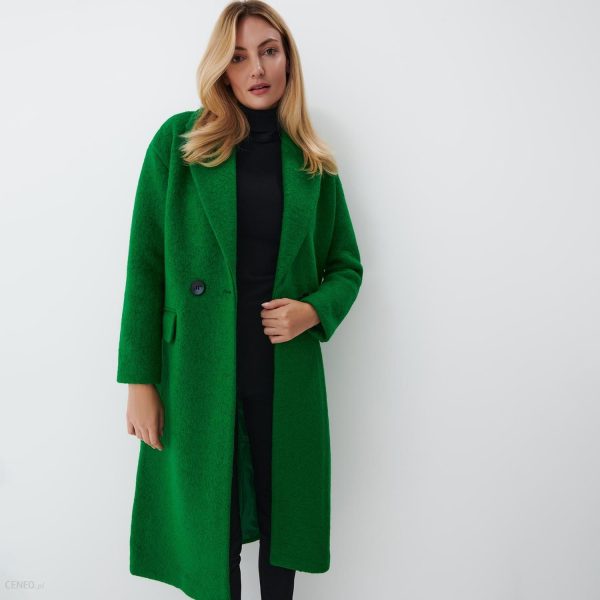 Mohito - Zielony płaszcz z wełną - Zielony