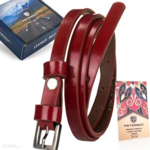 Pasek damski ze skóry naturalnej Peterson Czerwony