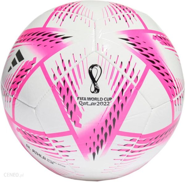 Piłka nożna adidas Al Rihla Club Ball biało-różowa H57787