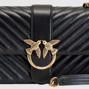 PINKO - Czarna torebka Love Classic Icon Chevron CL.