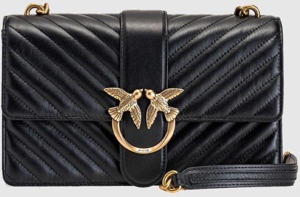 PINKO - Czarna torebka Love Classic Icon Chevron CL.