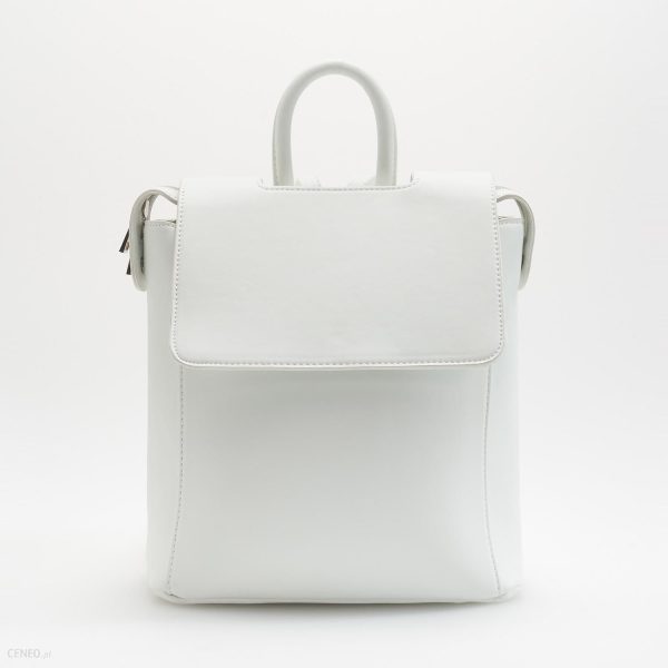 Reserved - Biały plecak z klapką - Biały