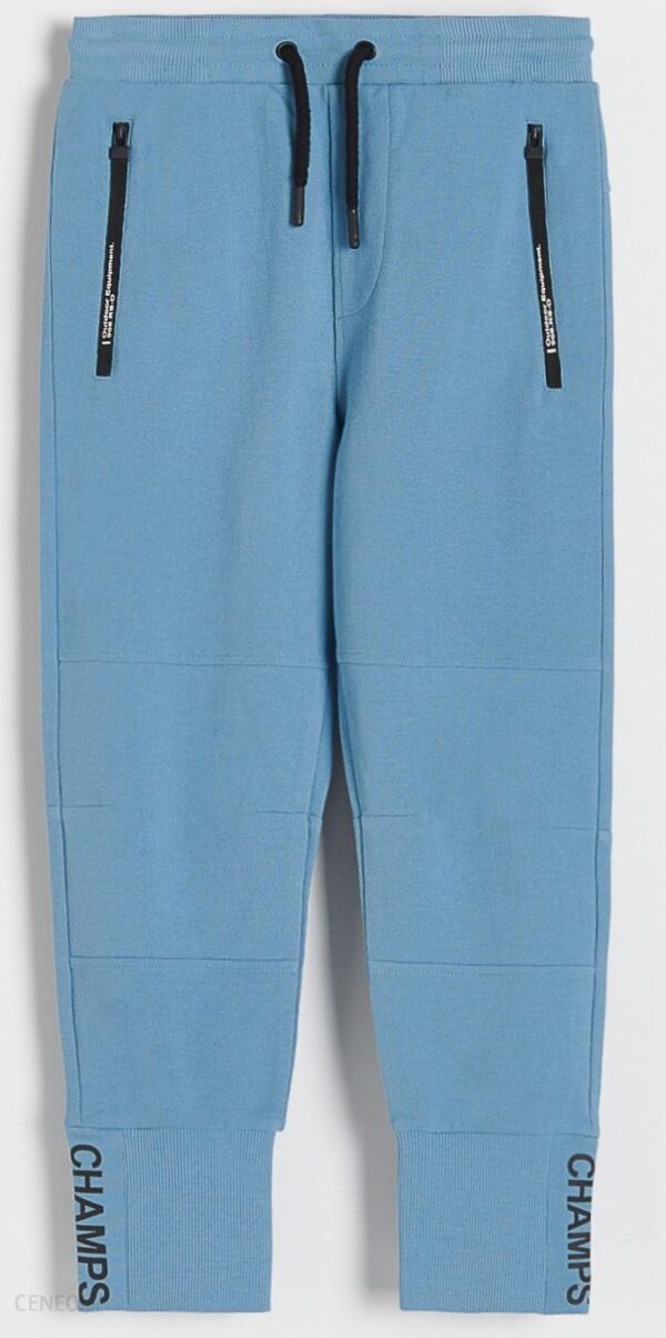 Reserved - Dresowe spodnie z przeszyciami - Niebieski
