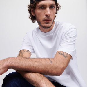 Reserved - T-shirt oversize - Biały