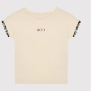 Roxy T-Shirt Marine Bloom ERGZT03782 Beżowy Relaxed Fit