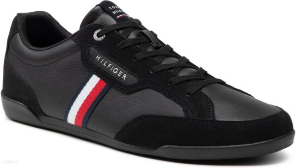 Sneakersy TOMMY HILFIGER - Corporate Mix Leather Cupsole FM0FM04015 Black BDS