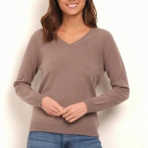 Soft Cashmere Kaszmirowy sweter w kolorze szarobrązowym