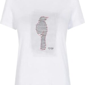 T-shirt damski biały z nadrukiem - Ochnik