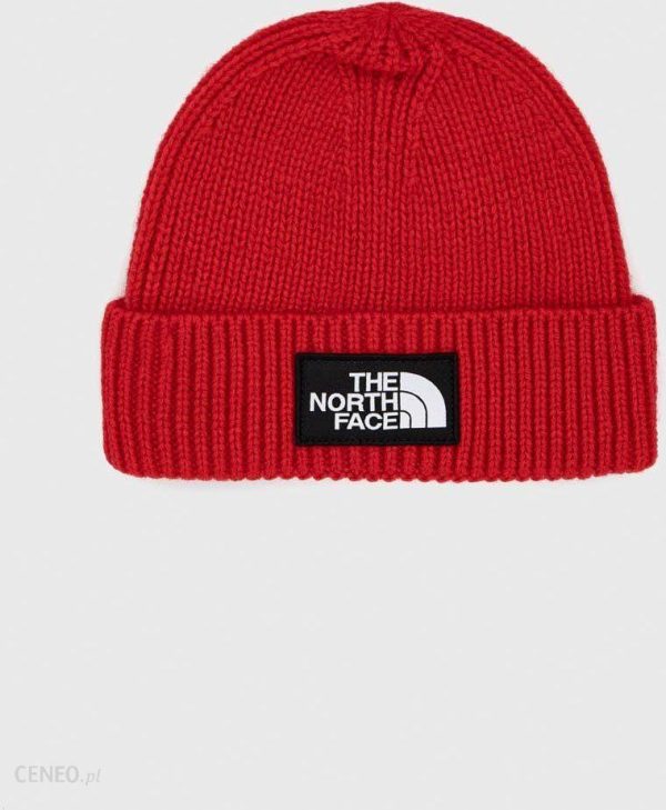 The North Face czapka kolor czerwony z grubej dzianiny