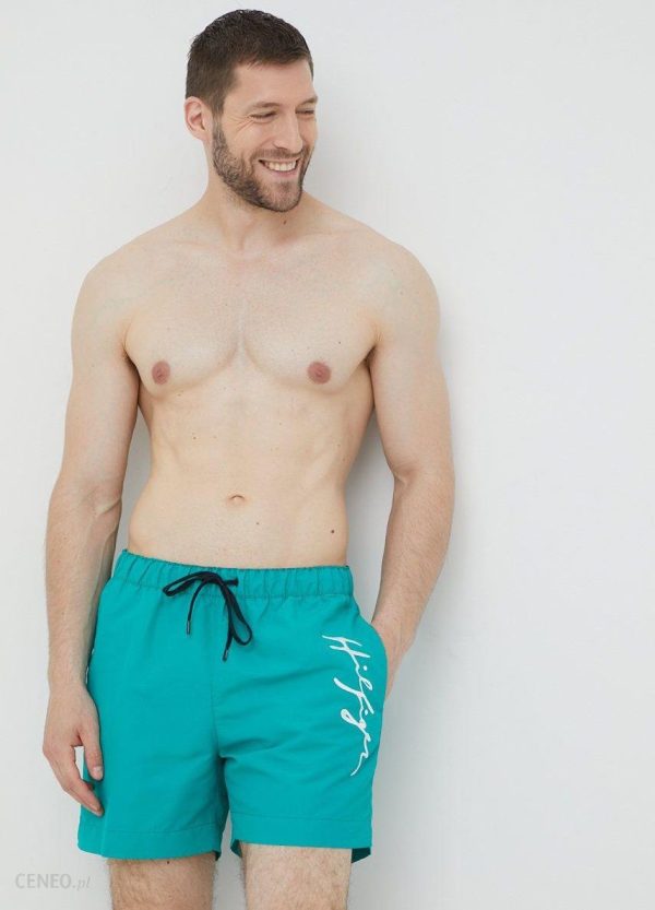 Tommy Hilfiger szorty kąpielowe kolor turkusowy