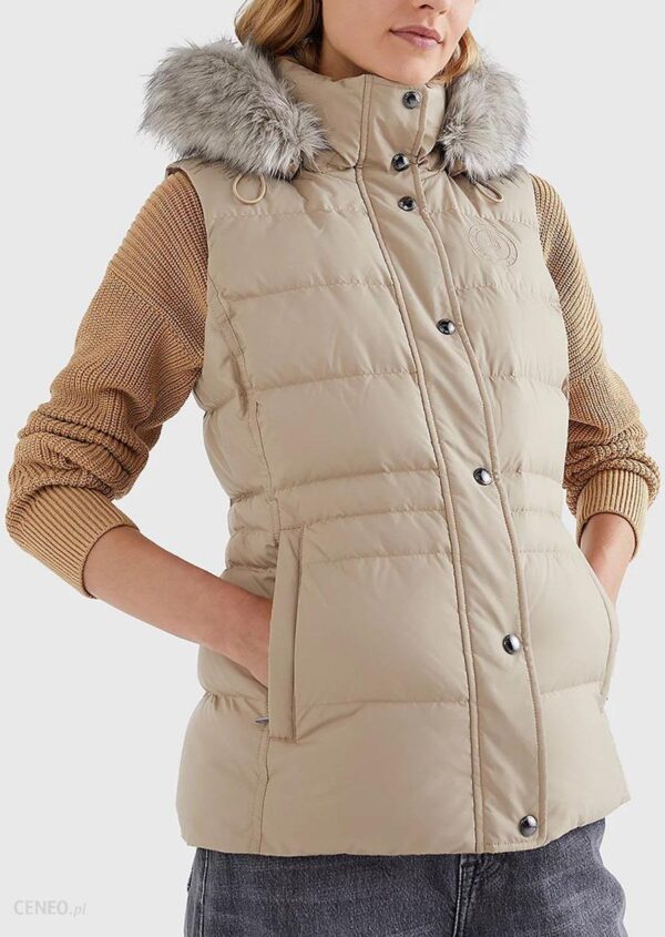 TOMMY HILFIGER TYRA DOWN VEST WITH FUR