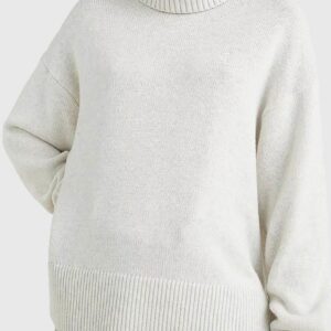 TOMMY HILFIGER WOOL BLEND ROLL-NK SWEATER