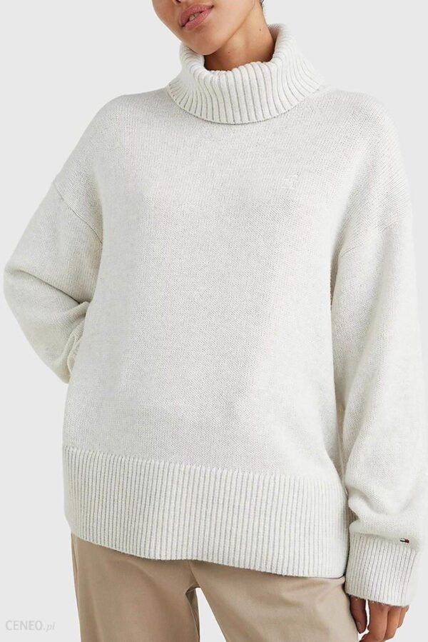 TOMMY HILFIGER WOOL BLEND ROLL-NK SWEATER