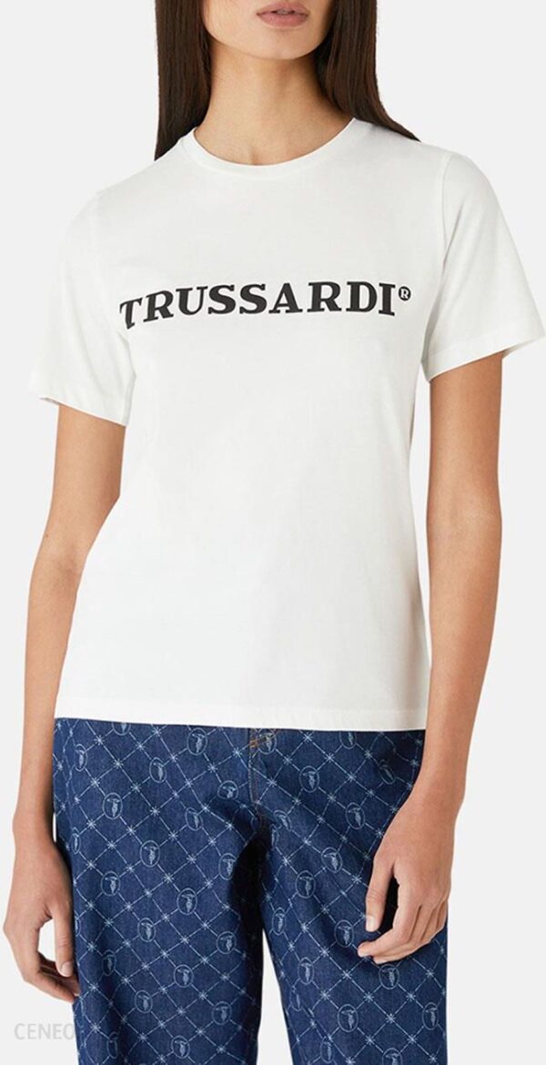 TRUSSARDI 56T00474/1T005651 T-SHIRT LOGO COTTON JERSEY 30/1 BLUZKA DAMSKA