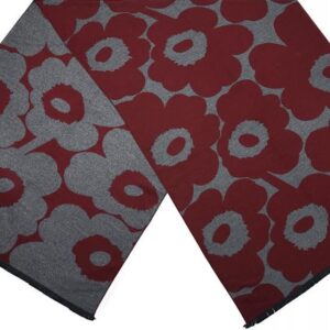 Twm Damski Szalik W Kwiaty 180X63Cm Poliester Czerwony