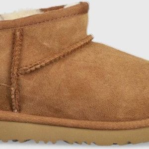 UGG śniegowce zamszowe dziecięce CLASSIC ULTRA MINI kolor brązowy