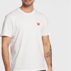 Wrangler T-Shirt Sign Off W70MD3989 112321344 Biały Regular Fit